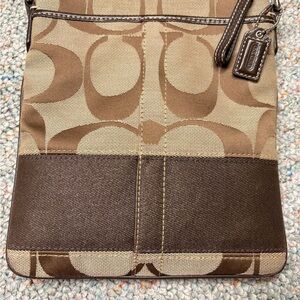 Coach Brown and Tan Signature Bag
